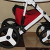 Детская коляска Verdi Vango Eco Line 3 в 1 красная с белым(кожа)