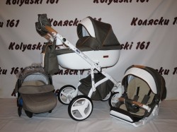 #Детская коляска 3 в 1 Bebe-Mobile Ravenna: люлька, прогулочный модуль+авто-люлька